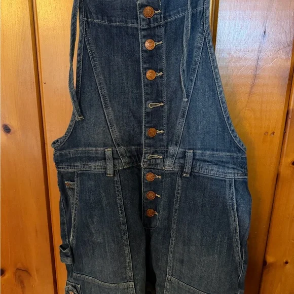 Anthropologie Denim Overalls with Button Detail - Picture 1 of 4